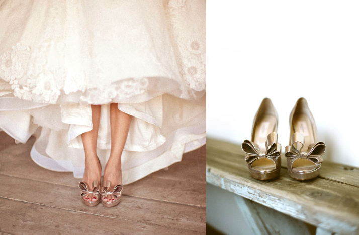 gold bridal shoes